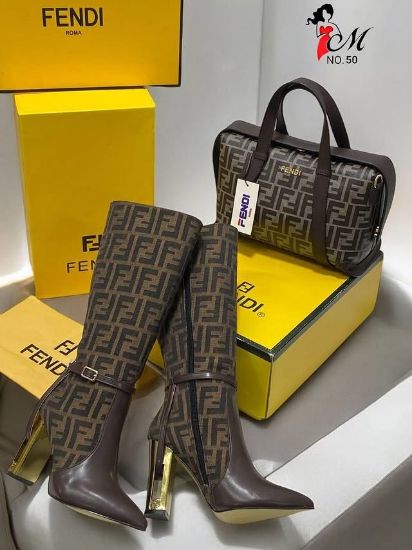 صورة Fendi Monogram High Heel Boots Set